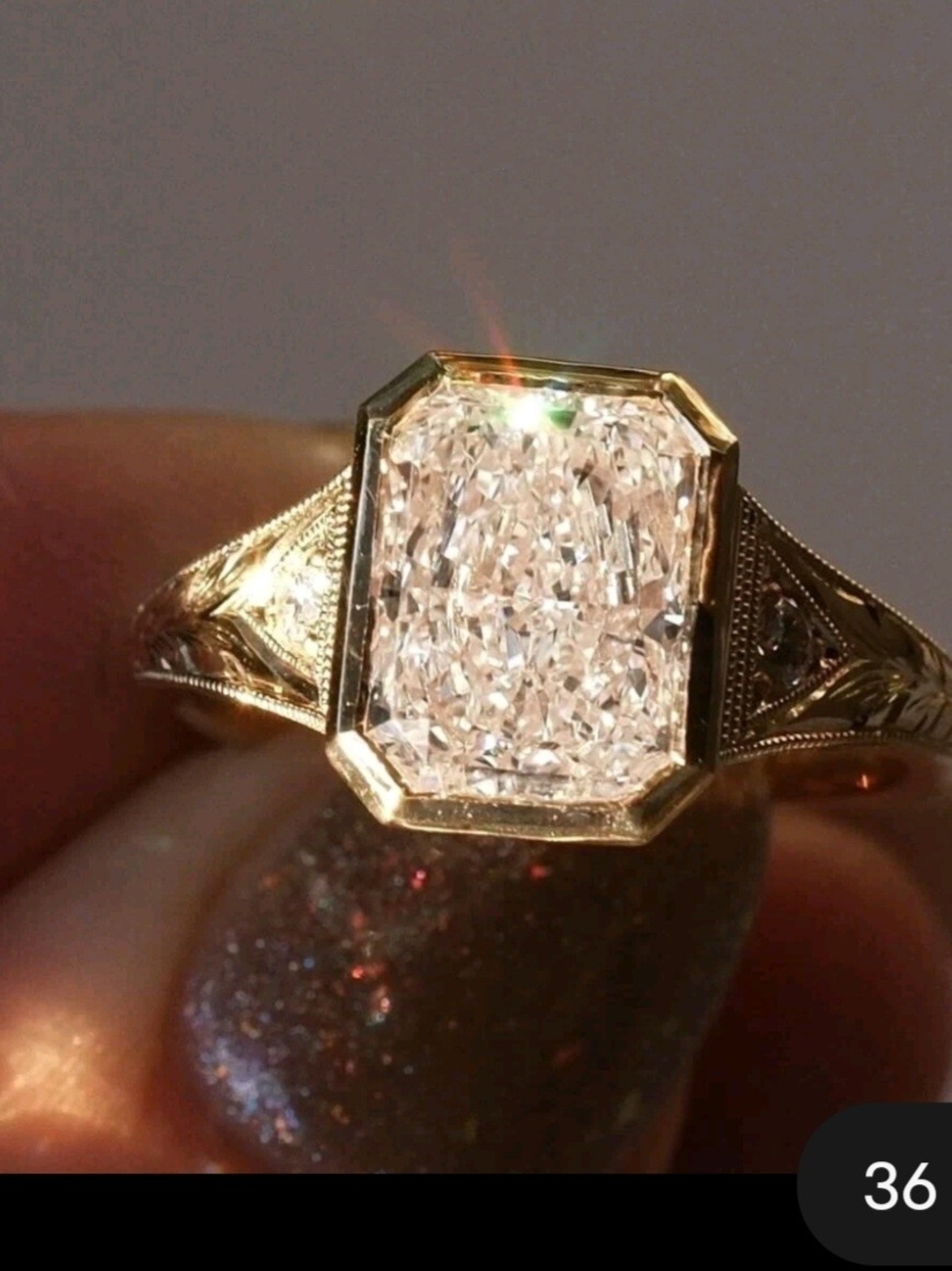 Gold-Plated Emerald Moisinite SIGNET Ring NEW!